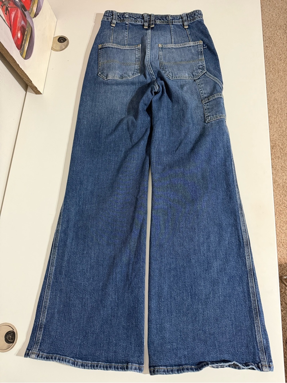 Pilcro The Carpenter Wide-Leg Jeans - Classic Indigo Denim, Size 26 - Picture 3 of 6